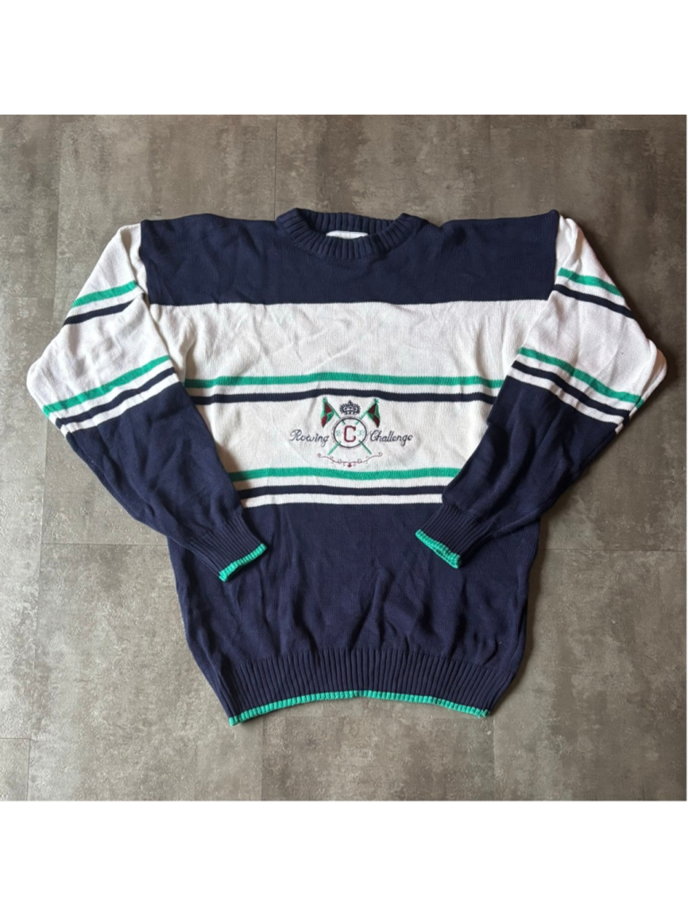 Vintage Cricketeer Sport Knit Rowing Sweater Mens Large